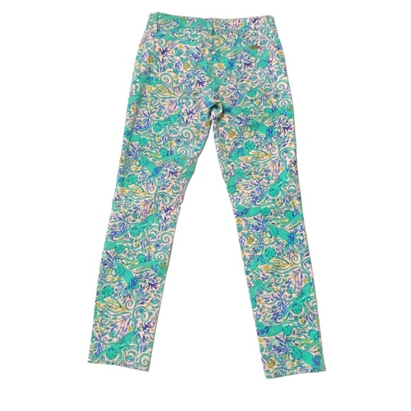 Lilly Pulitzer Women's South Ocean Skinny Pant Monkey Sea Melon Fig Size 4 NWOT - Picture 2 of 12